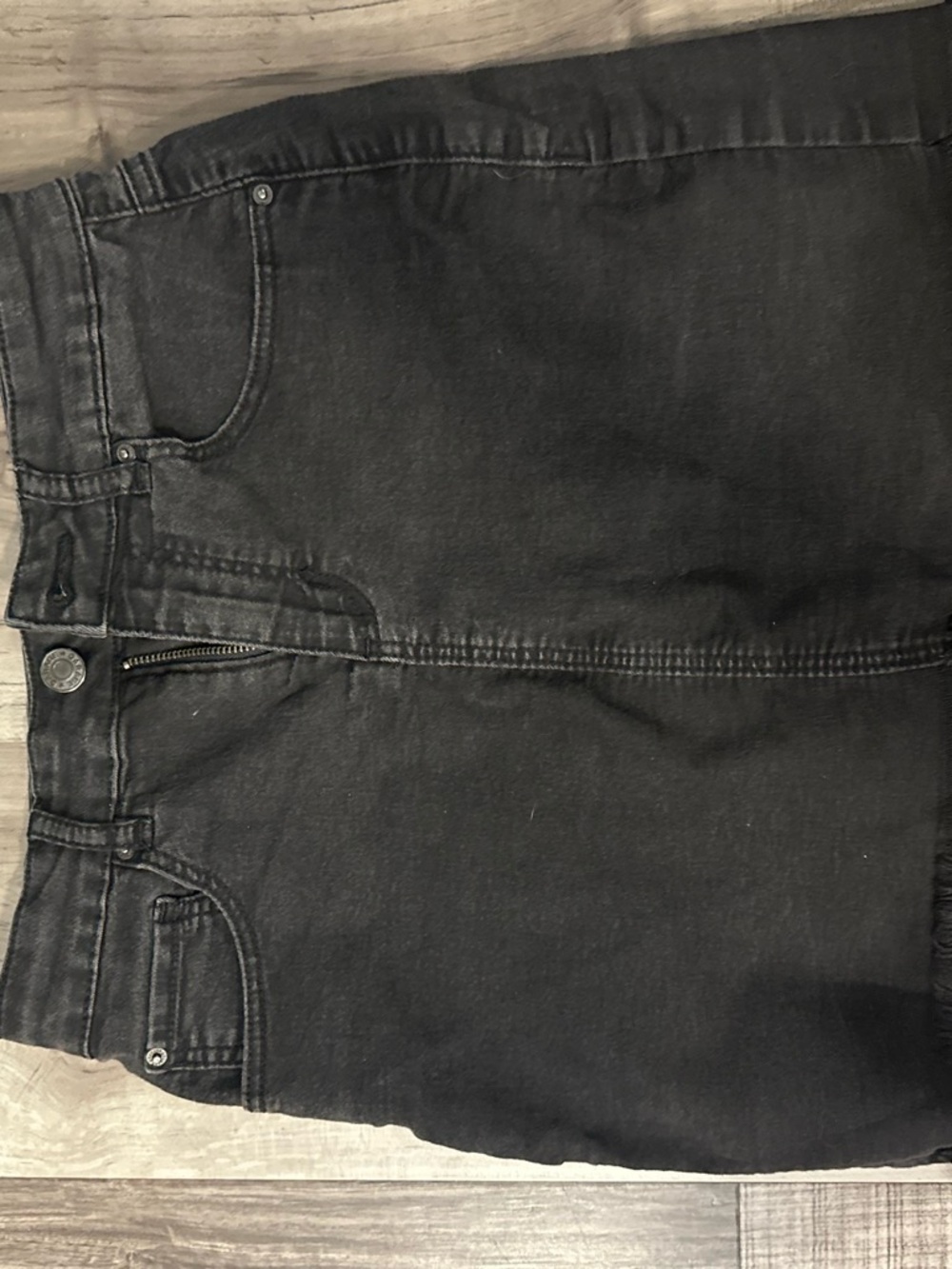 Garage Black Denim Mini Skirt